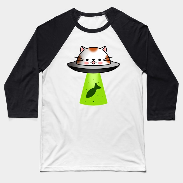 UFO Kitty Baseball T-Shirt by Smurnov